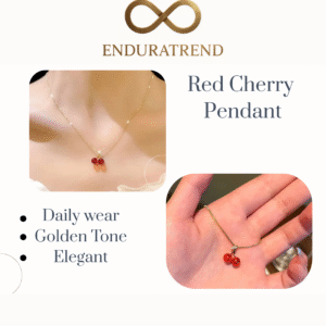 Elegant Golden Cherry Pendant Necklace | Enduratrend